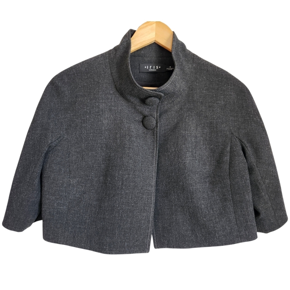 Iris Setlakwe Cropped Gray Jacket Size 4 - Picture 4 of 5